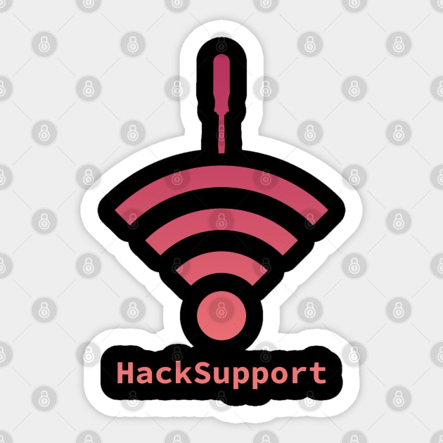 Hack-Support: A Cybersecurity Design (Red) Sticker by McNerdic